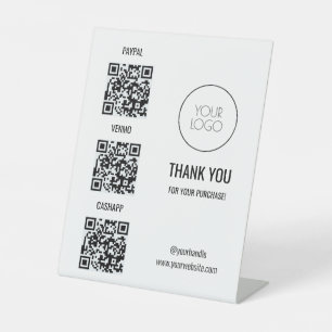 Simple QR Code Salon Business Pedestal Sign