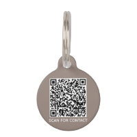 Simple QR Code scan contact Info dog cat greige