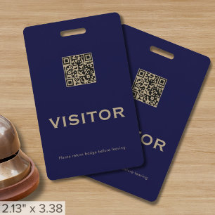 Simple QR Code Visitor Badge ID Badge