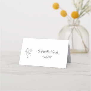 Simple Quinceañera Botanical  Boho Birthday Party  Place Card