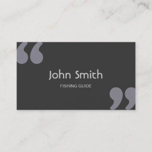 Simple Quotation Marks Fishing Guide Business Card