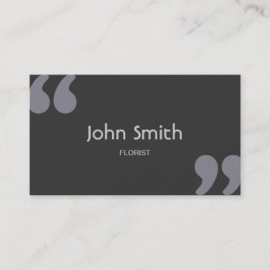 Simple Quotation Marks Florist Business Card