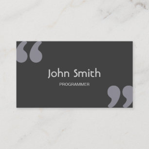 Simple Quotation Marks Programmer Business Card