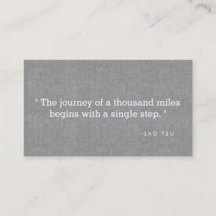 Simple Quote on Grey Linen Authors, Writers Business Card