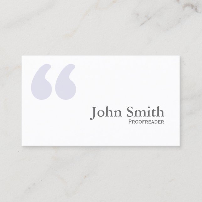 Simple Quotes Proofreading Business Card (Front)