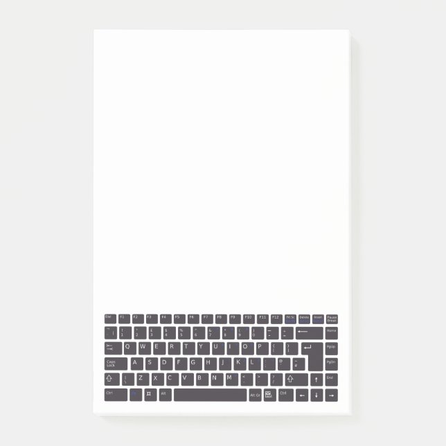 Simple QWERTY Keyboard Computer Post-it Notes (Front)