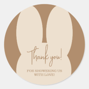 Simple Rabbit baby shower thank you  Classic Round Sticker