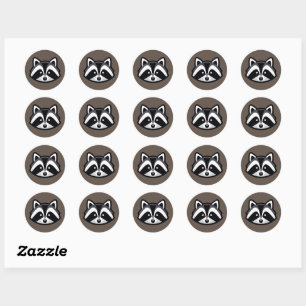 Simple Racoon Design Classic Round Sticker
