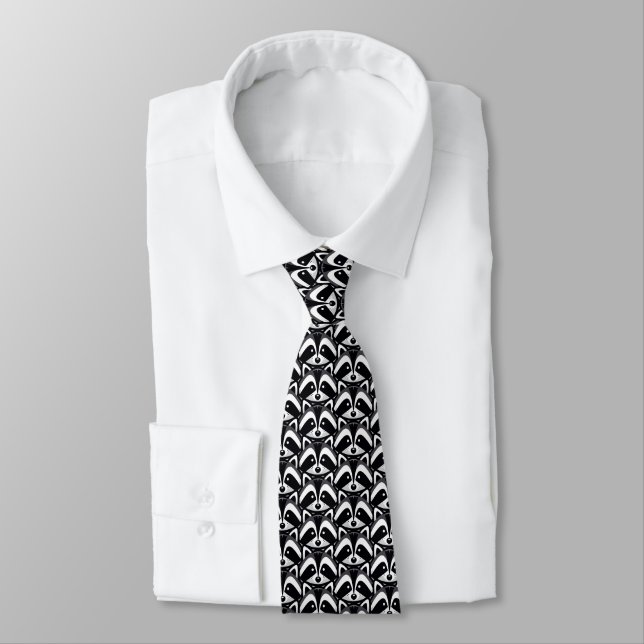 Simple Racoon Design Tie (Tied)
