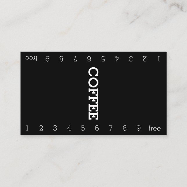 Simple Rails Number Loyalty Coffee Punch-Card Card (Front)