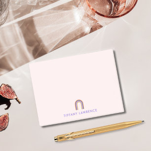 Simple Rainbow Blush Pink Personalised Post-it Notes
