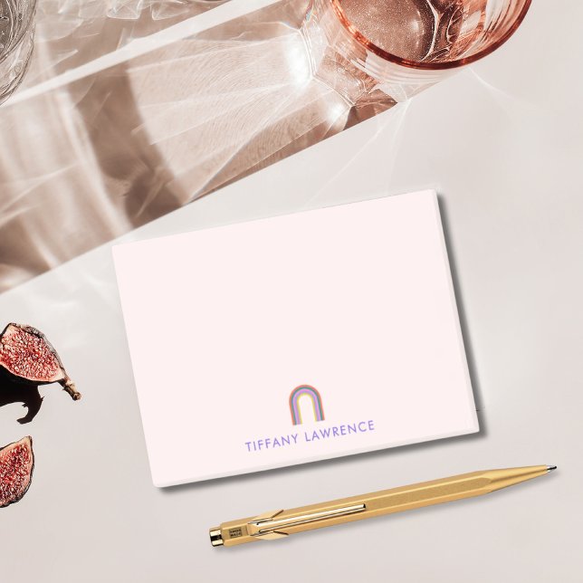 Simple Rainbow Blush Pink Personalised Post-it Notes (Simple Rainbow Blush Pink Personalized Post-it Notes
)