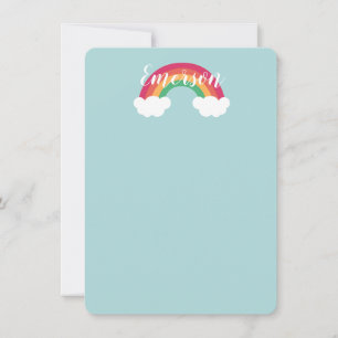 Simple Rainbow Cloud Kids Thank You Card