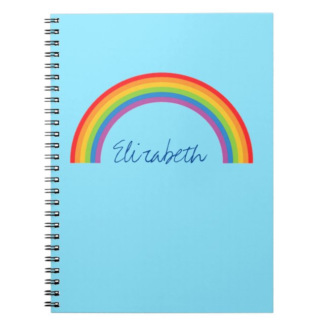 Simple Rainbow Personalised Notebook (Front)