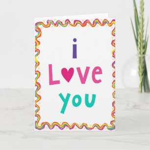 Simple Rainbow Wavy I Love You Card