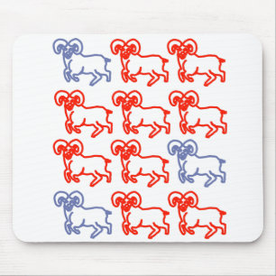 Simple Ram Line Art Pattern Dual‑Color Design Mouse Mat