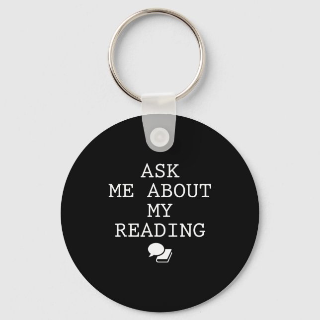 Simple reading book lover - men women - reading  key ring (Front)