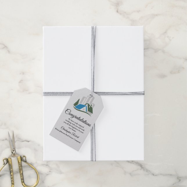 Simple Real Estate Gift Tag (With Twine)