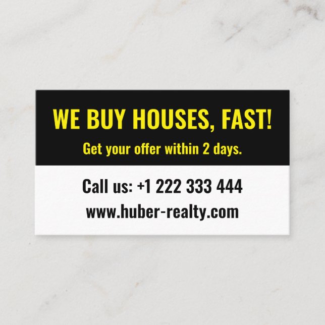 Simple Real Estate Investor Business Card (Front)