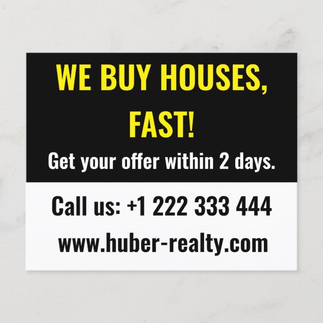 Simple Real Estate Investor Flyer (Front)