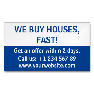 Simple Real Estate Investor  We Buy Houses Folded Magnetic Business Card