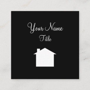 Simple Realtor House Symbol Design Square Business Card