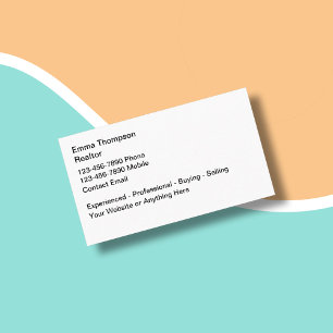 Simple Realtor Real Estate Theme Business Cards