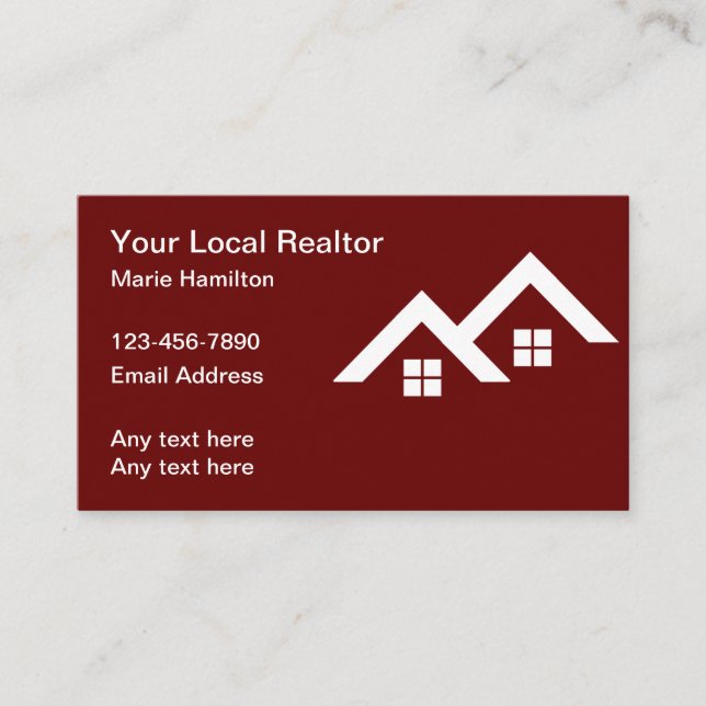 Simple Realtor Theme Business Cards (Front)