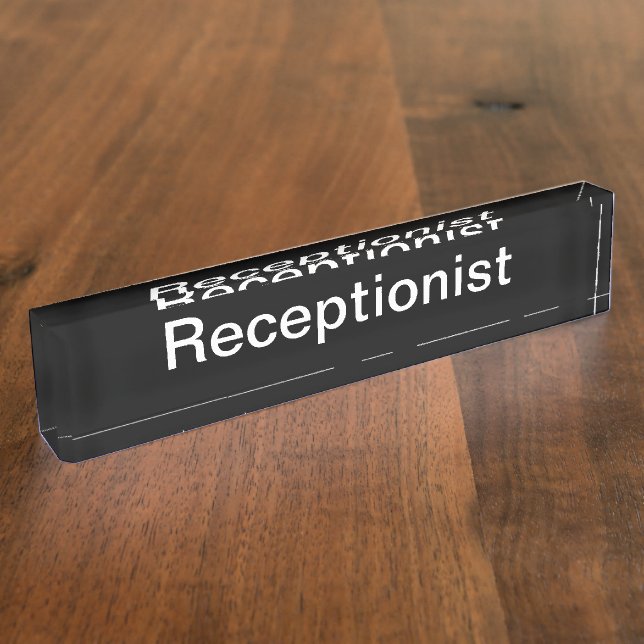 Simple Receptionist Desk Name Plate (Side)
