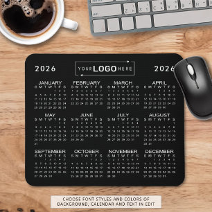 Simple Rectangle Logo 2026 Calendar Custom Colours Mouse Mat
