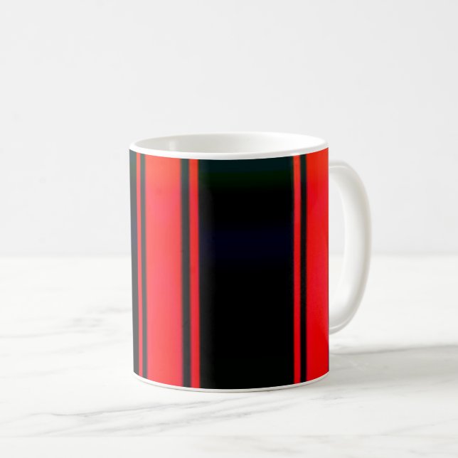 Simple Red And Black Striped Coffee Mug (Front Right)