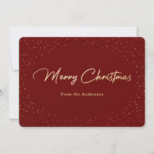 Simple Red and Gold Foil Christmas Cards