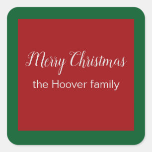 Simple Red and Green Merry Christmas Tags