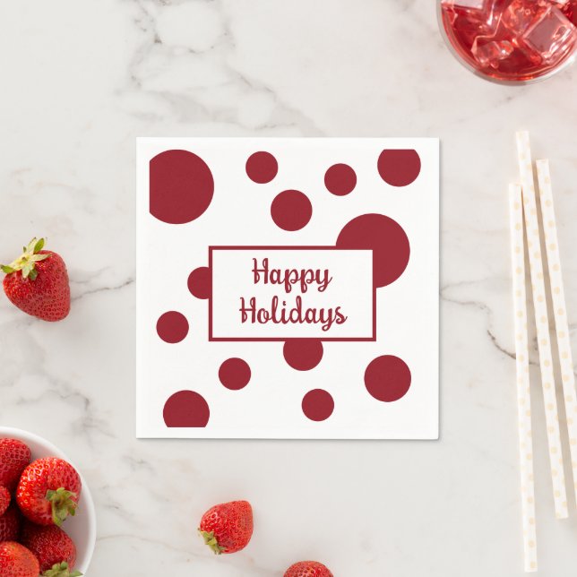 Simple Red and White Dot Holiday Napkin (Insitu)