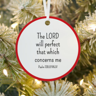 Simple Red and White Faith in God Bible Verse Metal Tree Decoration