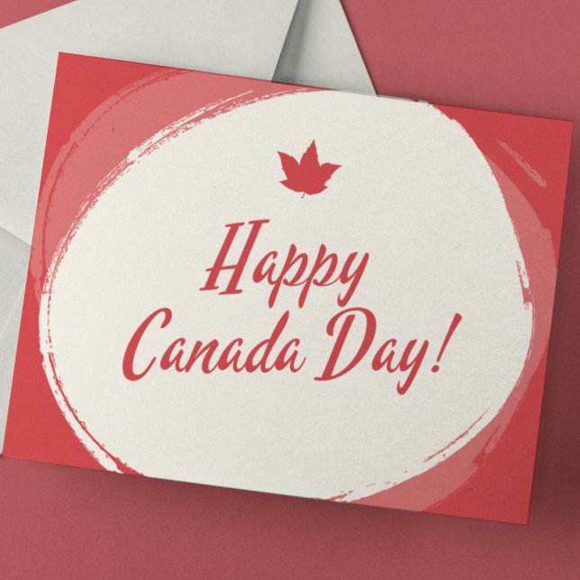 Simple Red and White Minimalist Maple Leaf Postcard (Creator Uploaded)