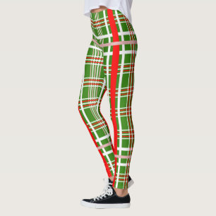 Simple Red and White PLAID on Your Colour Leggings