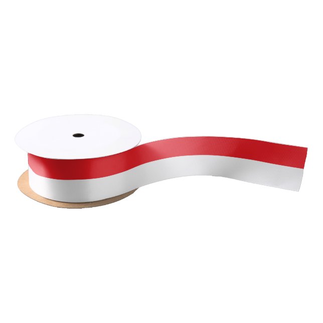Simple Red and White Satin Ribbon (Spool)