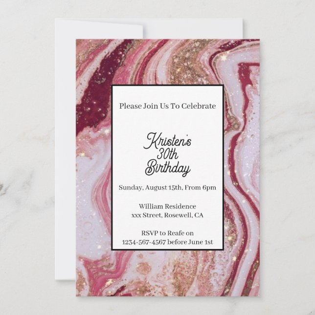 Simple Red Birthday Invitation (Front)