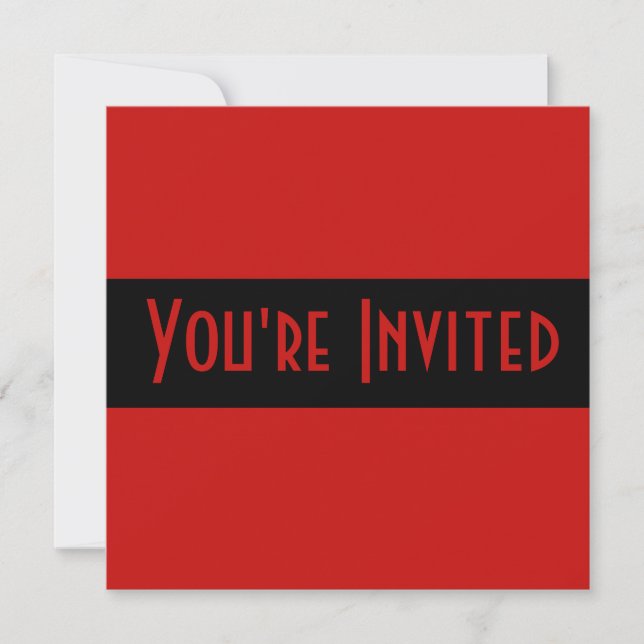 simple red black invitation (Front)