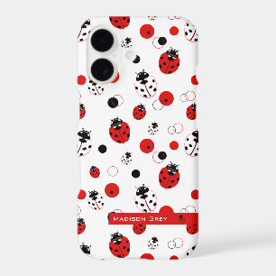 Simple Red, Black & White Ladybug Pattern