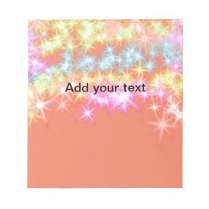 Simple red blue green sparkle stars add your text notepad