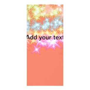 Simple red blue green sparkle stars add your text  rack card