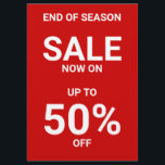 Simple Red Business Logo QR Code Promotional Sale Flyer<br><div class="desc">Having a sale in your store? This flyer is easy to customise to your needs. Add the type or reason for the sale and the percentage off. Using our templates, you can easily create your own unique in store offer. On the reverse, you'll add your logo, and a link to...</div>