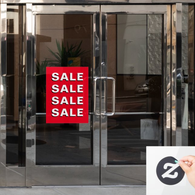 Simple Red Business Shop Sale Sign Window Decal (Office Door)