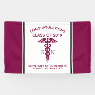 Simple Red Caduceus Nurse Medical Symbol Banner