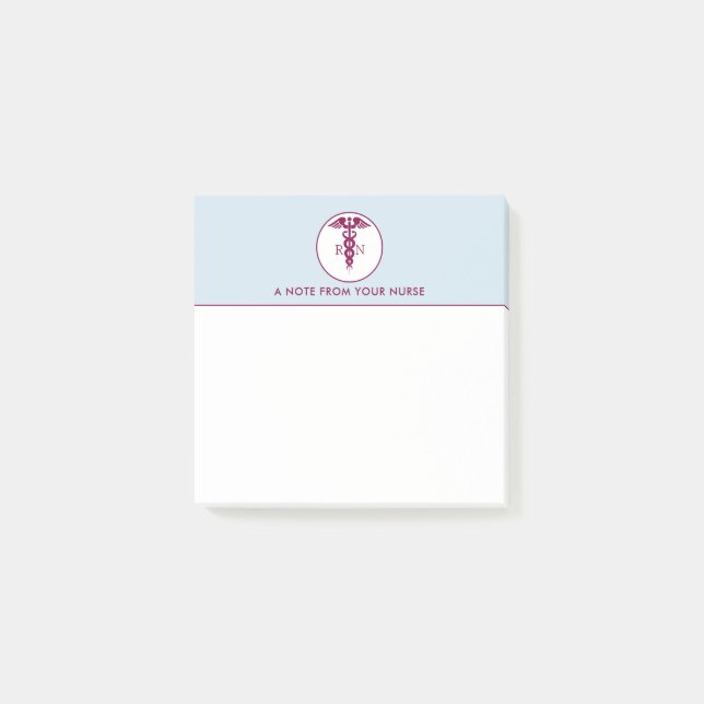 Simple Red Caduceus Nurse Medical Symbol Post-it Notes (Front)