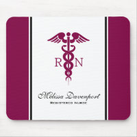 Simple Red Caduceus Registered Nurse RN Symbol