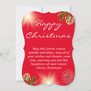 Simple red Christmas family greetings card