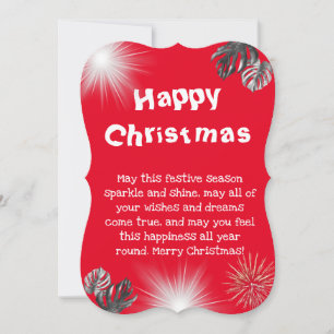 Simple red Christmas family greetings card
